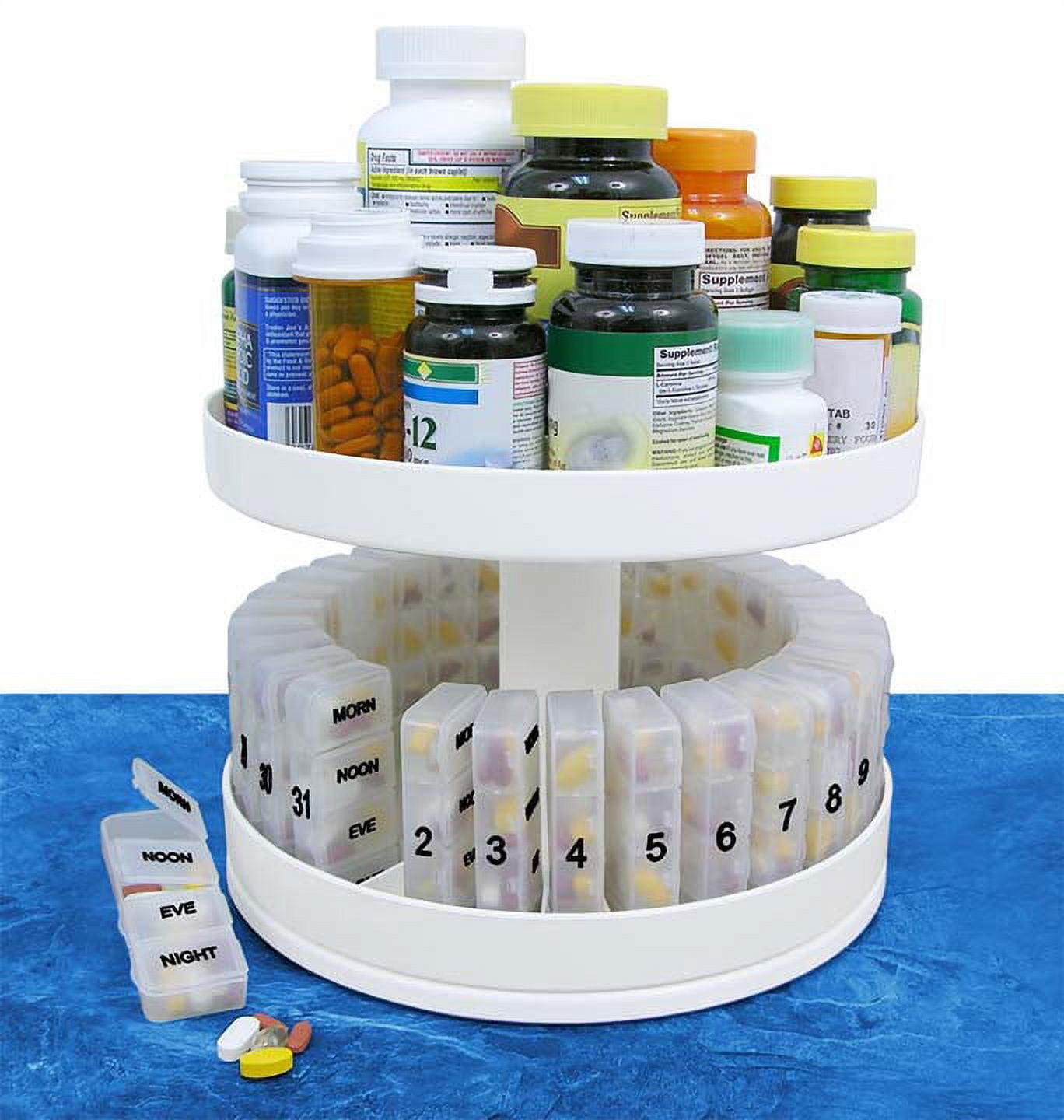 Jobar International - Pill Organizer, 31 pill holders, Rotates 360 degrees