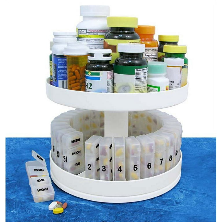 MEDca Monthly Pill Bottle Organizer 31 Numbered Full-Size Pill Bottles  Child-Proof Lids - Acrylic