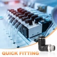 thumbnail image 6 of Uxcell 2pcs Push to Connect Tube Fitting 1/8" BSPT Male Thread x 6mm ID 90 Degree Pneumatic Quick Connect Air Fittings, Black, 6 of 6