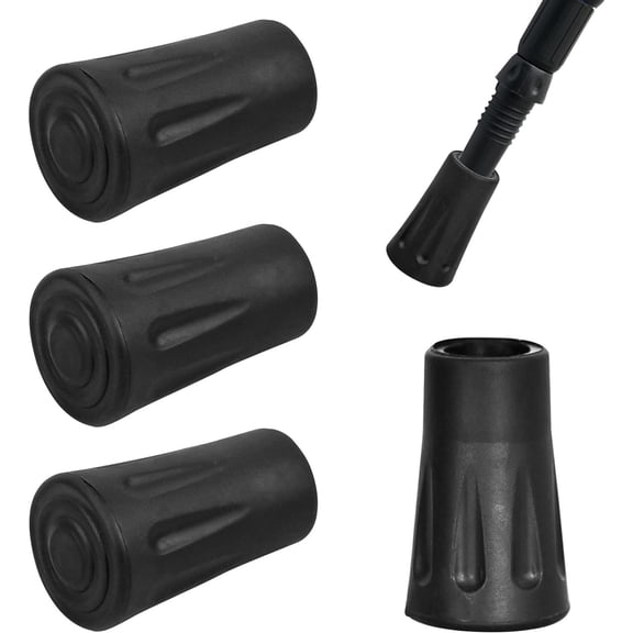 4 Pieces Walking Stick Tips, 2 Pairs Rubber Tips, Rubber Tips For Walking Poles, Replacement Rubber Tips For Hiking, Walking, Trekking Poles 12Mm