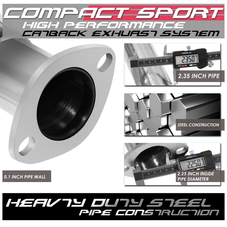 DNA Motoring CBE-CC08T Stainless Steel Catback Exhaust – Fits 2008