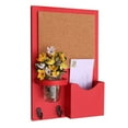 thumbnail image 1 of Mail Organizer with Small Cork Board, Key Hooks & Mason Jar, 1 of 11