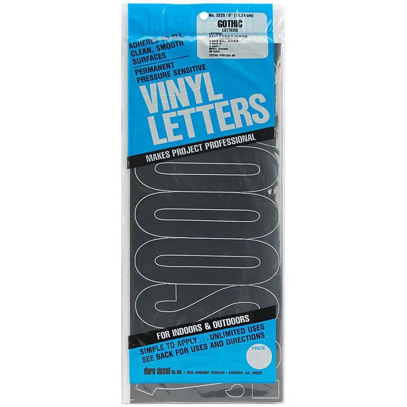 Permanent Adhesive Vinyl Letters 6 94-pkg-white
