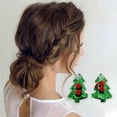 thumbnail image 2 of Unique Bargains 1 Pair Christmas Tree Hair Clips Hairdo Clip for Christmas 2.17"x1.18"x3.15" Green, 2 of 6