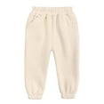 thumbnail image 2 of KYAIGUO Toddler Boys Girls Jogger Sweatpants with Pockets Kids Winter Pants Thick Sweatpants Comfortable Soft Solid Colour Trousers for Baby 1-13Y, 2 of 5