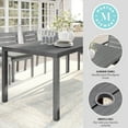 thumbnail image 3 of Martha Stewart 71" Indoor-Outdoor Patio Table with Gray Brushed Woodgrain Aluminum Finish, 3 of 10