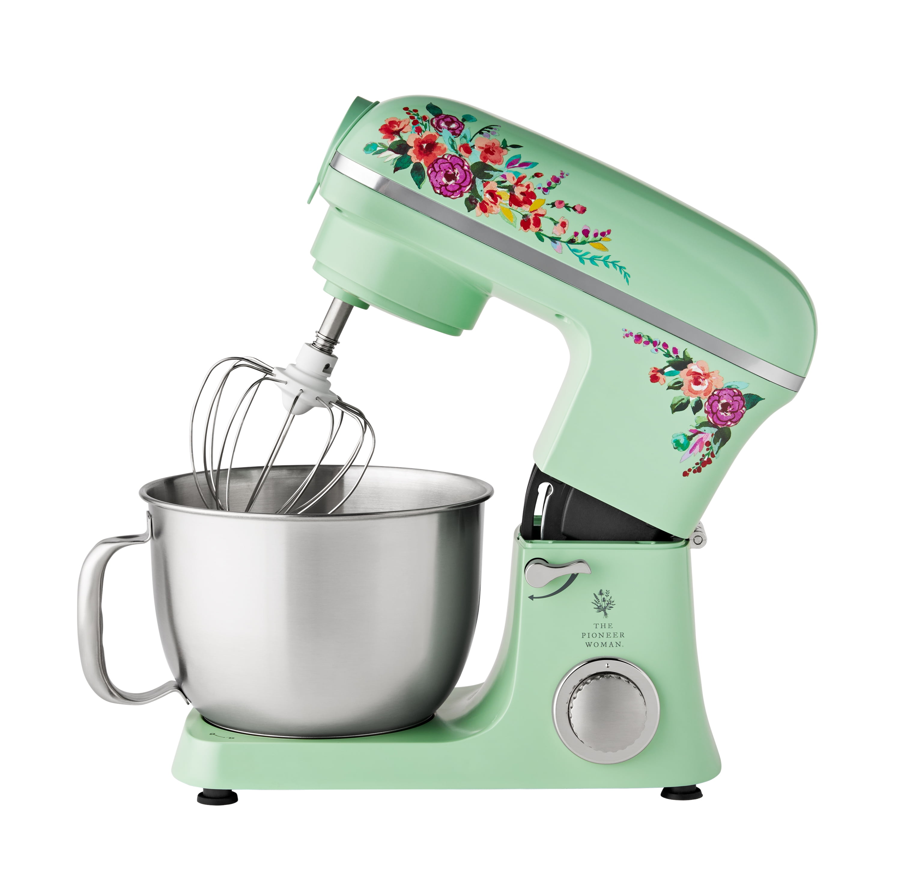 The Pioneer Woman 5 Quart 600W 6-Speed Professional Stand Mixer with Beater, Dough Hook and Whisk-Painted Meadow