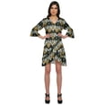 thumbnail image 1 of Moomaya Printed Ruffle Style Above Knee Length Bridesmaid Robe Rayon Bathrobes, 1 of 5