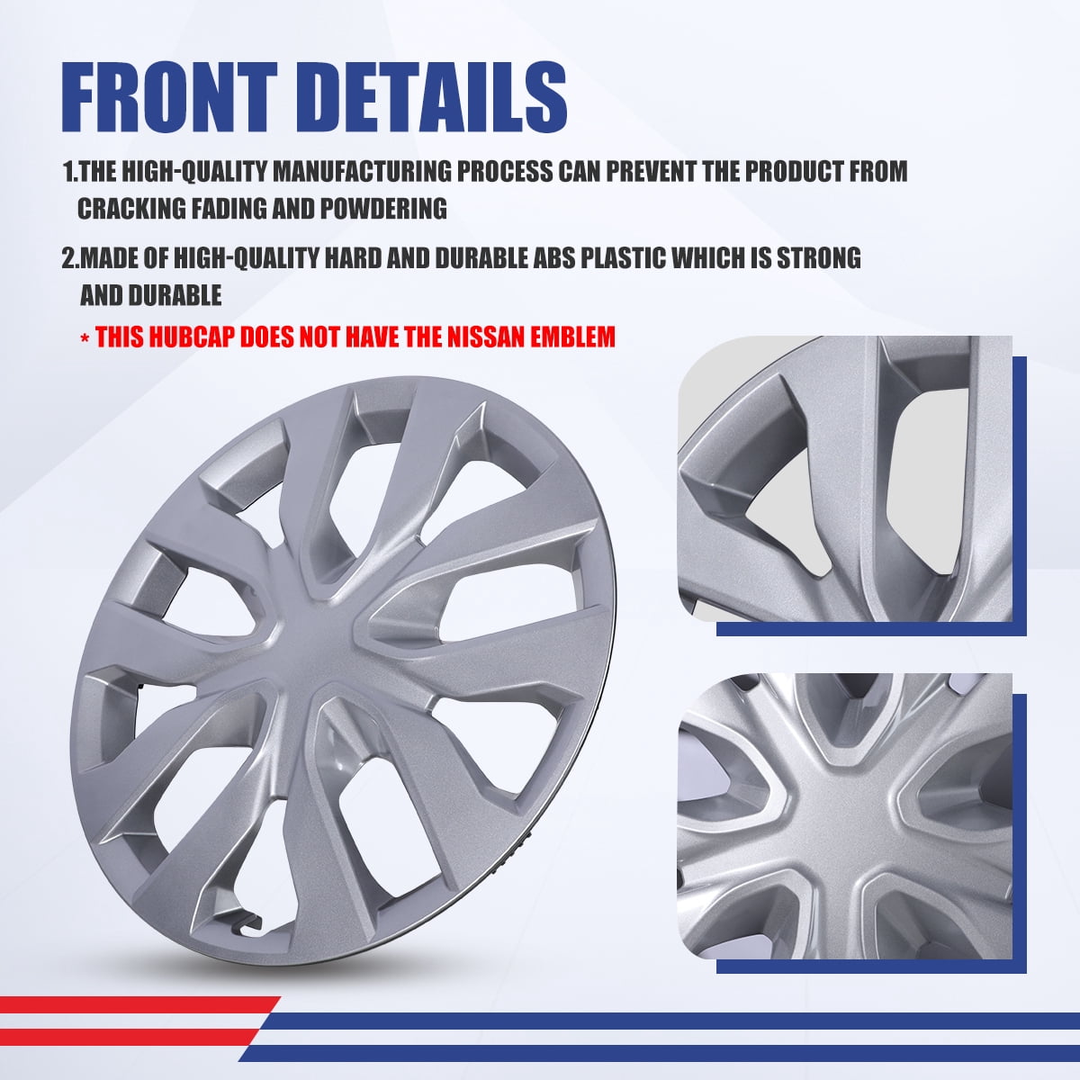(4 Pack)17" Hubcaps Wheel Rims Cover for 2014-2020 Nissan Rogue Compatible with Steel Wheels Snap on Installation ABS+PC Material(17-inch,Lacquer)