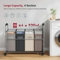 thumbnail image 4 of 4 Section Laundry Sorter with Removable Bags, Heavy Duty Rolling Wheels, Large Capacity Storage, 4 of 7