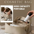 thumbnail image 2 of Bolsa De Cosméticos De Viaje Portátil Bolsa De Maquillaje De Cuero PU Bolsa De Cosméticos De Gran Capacidad Organizador Bolsas De Aseo Con Asa Y Divisor, 2 of 8