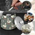 thumbnail image 4 of Yayeee Ashtray with Lid for Cigarette Smokeless Stainless Steel Home Ash Holder, Winter Goose, 4 of 7