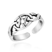 AERAVIDA Mirrored Celtic Trinity Knot .925 Sterling Silver Toe Ring or Pinky Ring