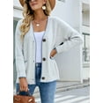 thumbnail image 4 of Honganda Women's V-Neck Knit Cardigan Contrast Color Long Sleeve Pockets Button-front Closure Sweaters, 4 of 9