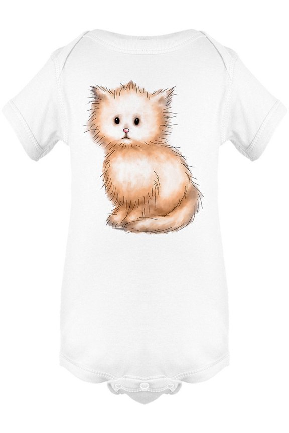 Fluffy Kitten Ink Style Bodysuit Infant -Image by Shutterstock,  Newborn