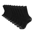 thumbnail image 2 of Riecok 5 Pairs Mens Athletic Socks Cushioned Crew Socks Mid Calf Stretched Breathable Soft Comfortable Socks for Travel Hiking and Running, 2 of 3