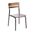 thumbnail image 2 of Emma + Oliver Dining Chair with Black Metal Frame and Solid Wood Seat and Back with Antique Copper Finish, 2 of 12