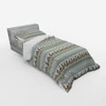 thumbnail image 3 of Ambesonne Ethnic Bedding Set 4 Pcs, Triangles Elephants Birds, Queen, Pale Teal and Multicolor, 3 of 3