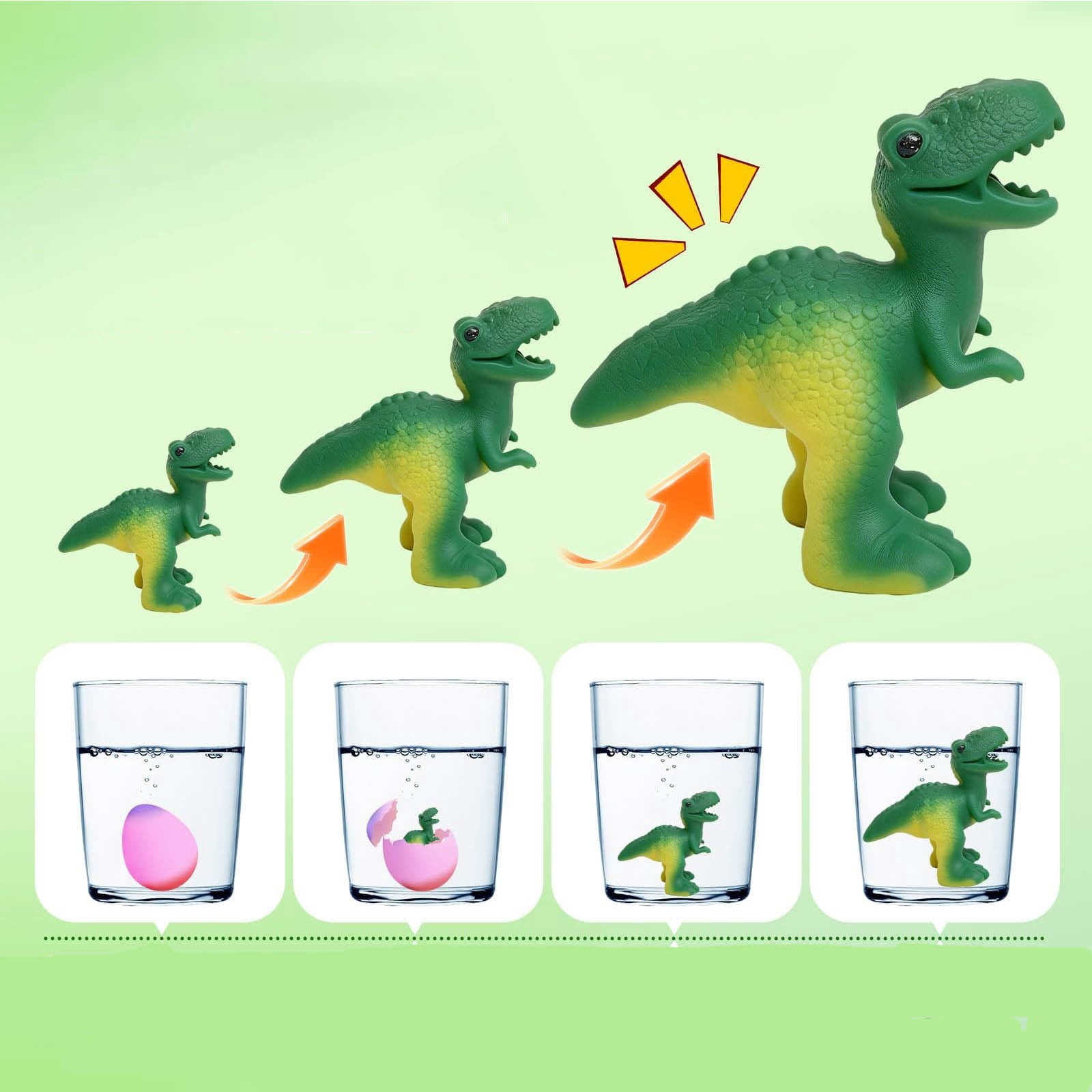6Pcs Hatching Dinosaur Eggs Grow in Water Surprise Toy, Expandable Egg for Easter Basket Filler, Fun Learning Activity for Young Dino Fans Preschool Gift