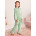 thumbnail image 4 of GYRATEDREAM 1-6T Toddler Baby Girl Two Piece Pajamas Set Long Sleeve Ruffle Button Down Cotton Pajamas Top Pants Sleepwear Clothes, 4 of 9