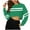 Green, variant on Oplxuo Cropped Striped Sweatshirt for Women Crewneck Long Sleeve Casual Pullover Loose Streetwear Tops