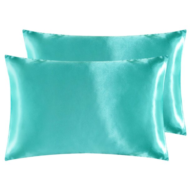 ANMINY Satin Silky Pillowcase Set of 2 Bedding Pillow Cover Standard