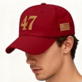 thumbnail image 5 of Embroidered 47 Baseball Hat Breathable Polyester Adjustable Fit Unisex Hat for Outdoor Sports, 5 of 8