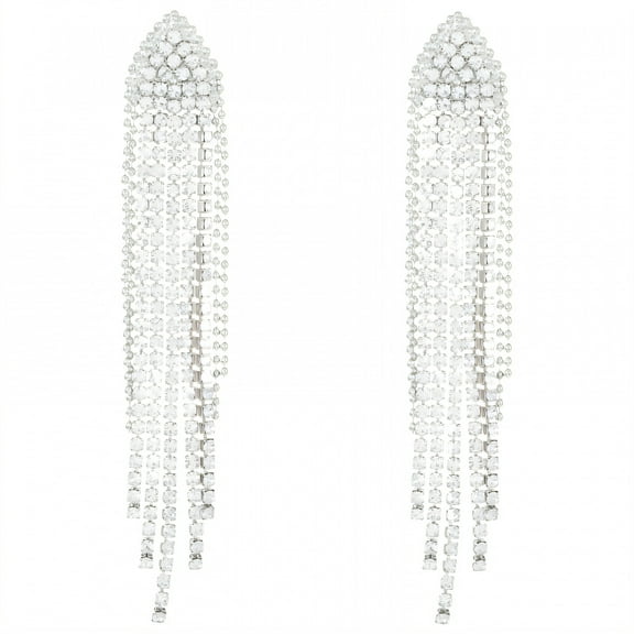 DESIGNICE Statement Earrings for Women,Flowing Tassel Motion Silver Jewelry for Women,Chandelier Earrings for Women Fashion Jewelry Gift,Style1