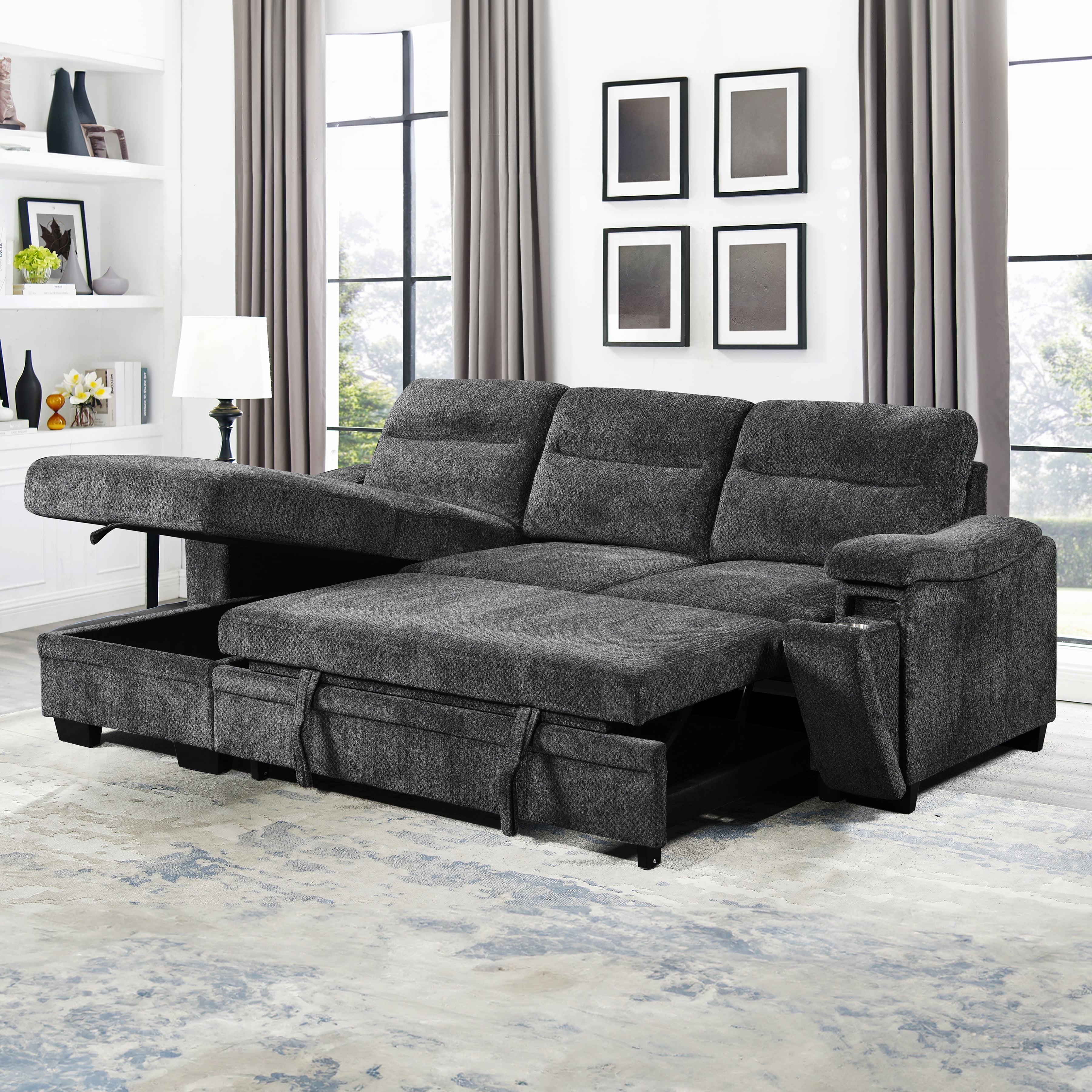 Savio 96 in. Reversible Sleeper Sectional