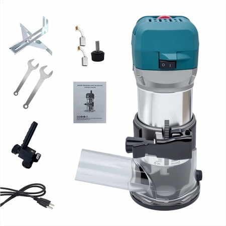 WOODUSEGY Router Tool, 6.5 Amp 1.25 HP Wood Routers For Woodworking, 6 Variable Speed Fixed Base Palm Router
