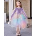 thumbnail image 2 of Arshiner Toddler Girls Dresses Sparkly Tulle Dress Fall winter Velvet Dresses for Toddler, Irregular Tulle and Cute Bowknot Design, Great for Halloween Christmas Holiday Party, 2 of 5