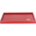 thumbnail image 3 of AVEKI Serving Tray, Red Solid Wood Fruit Plate for Kitchen Countertop (Square L) B0514, 3 of 8