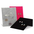 thumbnail image 2 of L-shape Stand Velvet Board Earring Dangle Stud Holder Display Pad Black, 2 of 9