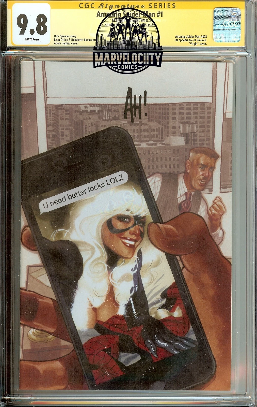 Amazing Spider-Man #1 CGC 9.8 Signed Adam Hughes Variant Cover D