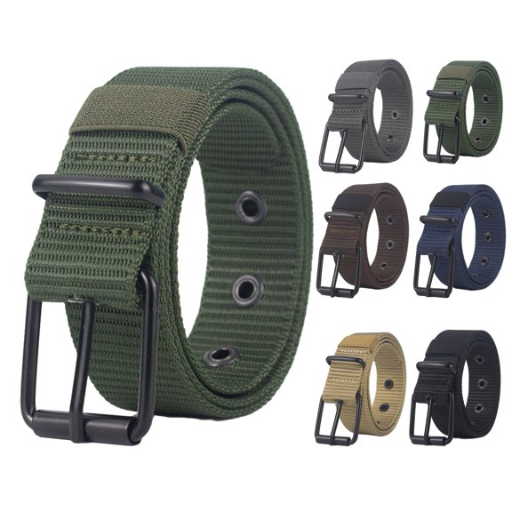 Tnobhg Men Webbing Belt Needle Buckle Nylon Belt with Adjustable Holes Extend Students Jeans Band Sports Strap