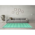 thumbnail image 3 of Ahgly Company Indoor Round Abstract Turquoise Blue Modern Area Rugs, 6' Round, 3 of 4