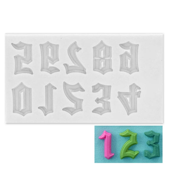 Aellinatey Gothic Font Letters Numbers Keychain Epoxy Resin Mold Handmade Alphabet Hanging Pendants Silicone Mould DIY Crafts Mould