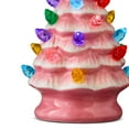 thumbnail image 3 of Mr. Christmas 4" Nostalgic Ceramic Lit Tree Ornament Decoration, Pink, 3 of 5