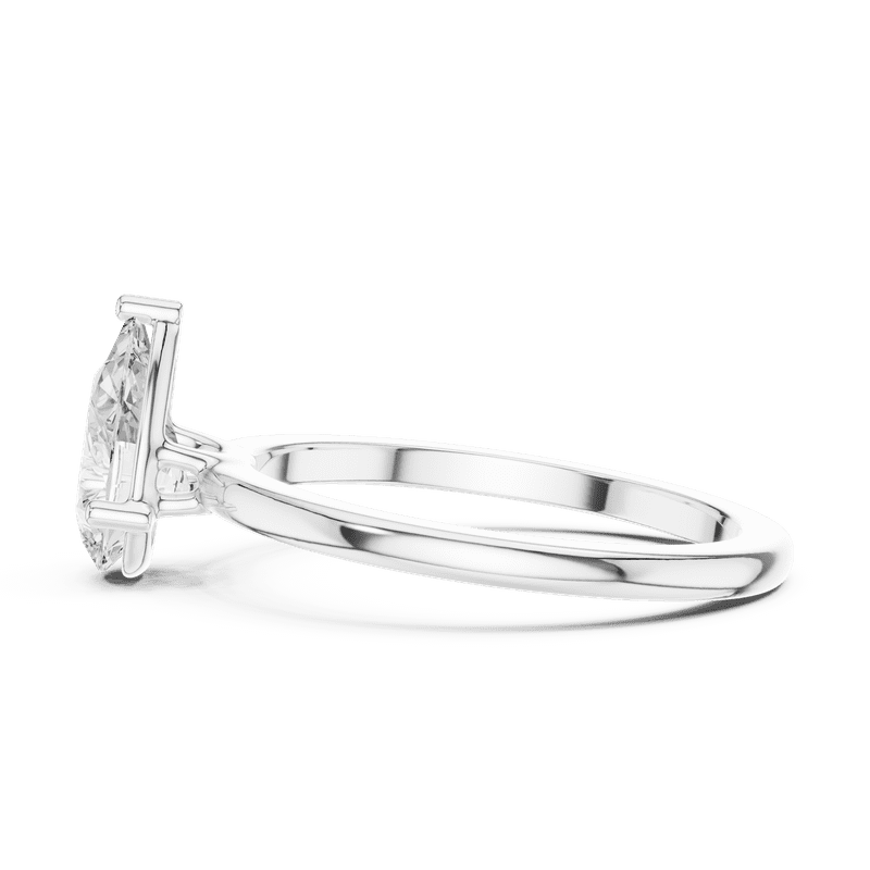 Zuwelria Certified Moissanite Wedding Rings | 1.00 Ct D/VVS1 Latest Design Pear Cut | Moissanite Diamond Ring for Wedding | Solitaire Diamond Rings | 18K White Gold Plated Silver Size 8