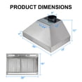 thumbnail image 4 of Akicon Range Hood 30 Inch, 600 CFM Stainless Steel Range Hood Insert with 4 Speed Control, 2-LED Lights & Nightlight, Baffle Filters, 4 of 12