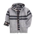 thumbnail image 3 of X RAY Boys (6-12) Full Zip Fleece Flannel Lining Sweater with Hood, Kids Knit Sweater for Spring, Fall and Winter | Charcoal Grey,, 3 of 5