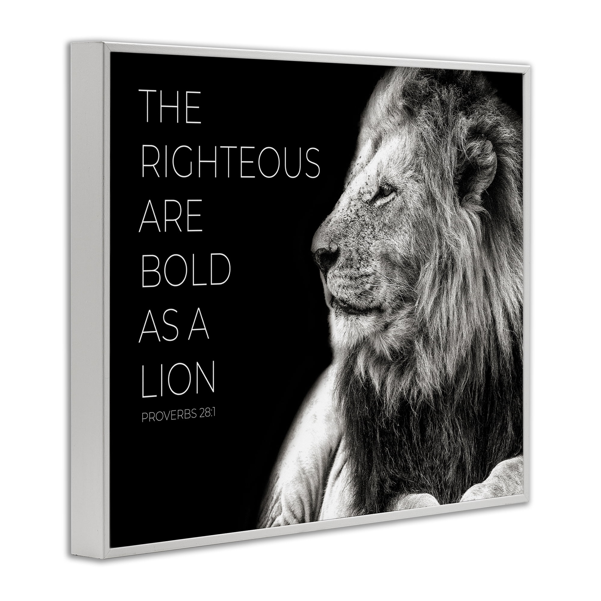 Stupell Industries The Righteous Bold As A Lion White Framed Giclee Art, design by Shelley Lake