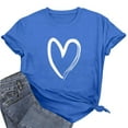 thumbnail image 6 of Ltctricy Women's T Shirts Short Sleeve Crew Neck Heart Printed Tunic Tops Casual Graphic Tees Loose Fit Blouses, 6 of 7
