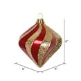thumbnail image 2 of Vickerman 6'' Red and Gold Candy/Glitter Swirl Diamond Christmas Ornament, 2 of 2