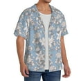thumbnail image 4 of Xecao offers the Lily Flower for Men's Casual Short-sleeved Shirt, a button-up collared shirt with a pocket, perfect for beach vacations and yacht travel in the X-Large size., 4 of 7