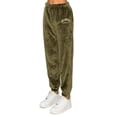 thumbnail image 2 of Cali1850 Women's Minky Joggers Sweatpants Bungee with Elastic Drawstring Waistband Soft Comfy Fuzzy Pants with Pockets, 2 of 7