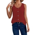 thumbnail image 5 of Taylonsss Womens Sleeveless Top Round Neck Button Front Loose Fit Casual Comfortable Soft Stretchy Home Wear, 5 of 8