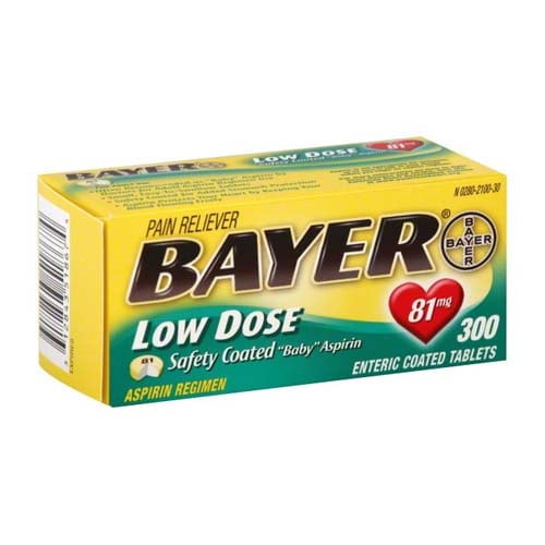 Bayer regimen tablets, adult low strength aspirin pain reliever, 81 mg - 300 ea