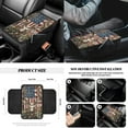 thumbnail image 7 of Jeiento Deer Car Accessories Set Auto Seat Cover Steering Wheel Cover Seatbelt Pad Trash Can Armrest Cover Pad Cup Holders American Flag Camo Rearview Mirror Cover Handbrake Cover for SUV Van Truck, 7 of 7