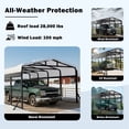 thumbnail image 3 of Sylviera 20x40ft Heavy-Duty Metal Carport, Outdoor Car Port Canopy with Reinforced Iron Frame, All-Weather Shelter for Cars, Trucks & Boats, Easy Assembly, 3 of 8